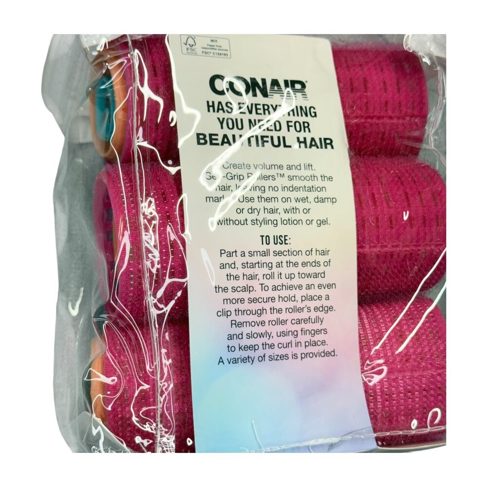Conair 31 Self Grip Hair Rollers Set Multi Size With Reusable Bag New - Picture 6 of 7